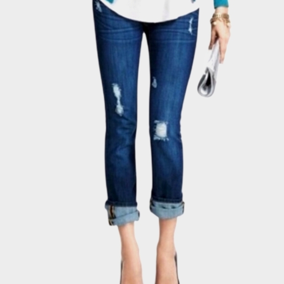 CAbi Slim Boyfriend Distressed Jeans SZ 6 - Picture 4 of 12